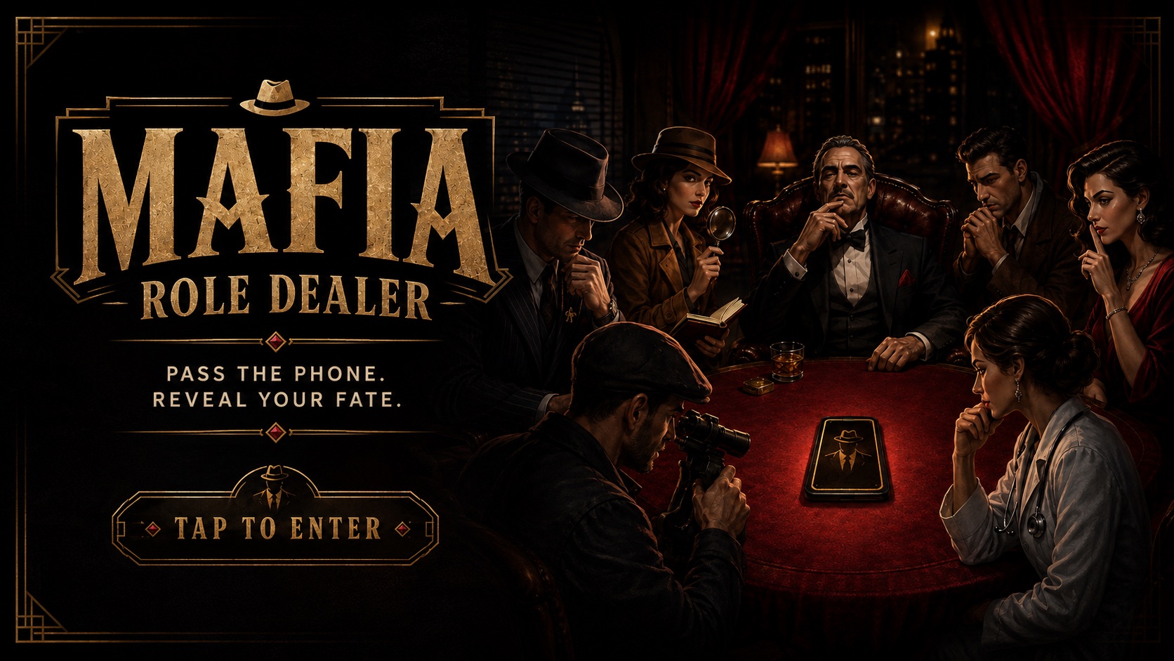 Mafia Role Dealer — social deduction party game